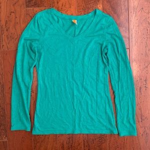 Lucy // Kelly green sheer long sleeve shirt used